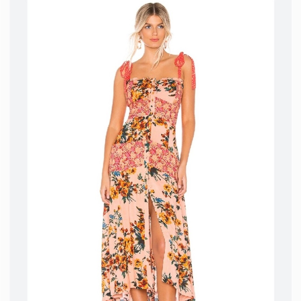 VGUC Free People Lover Boy Floral Patchwork Maxi Dress. Size 2